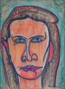 Face 17, original pastel on paper by Filip Finger