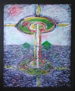 Atlantis downfall, pastel drawing on paper by Filip Finger