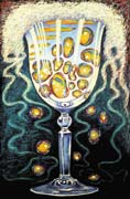 Chalice, oil pastel on paper by Filip Finger