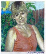 Jola, Oil pastel on paper by Filip Finger