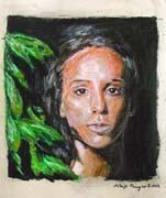 Judith 2, Oil pastel on paper by Filip Finger